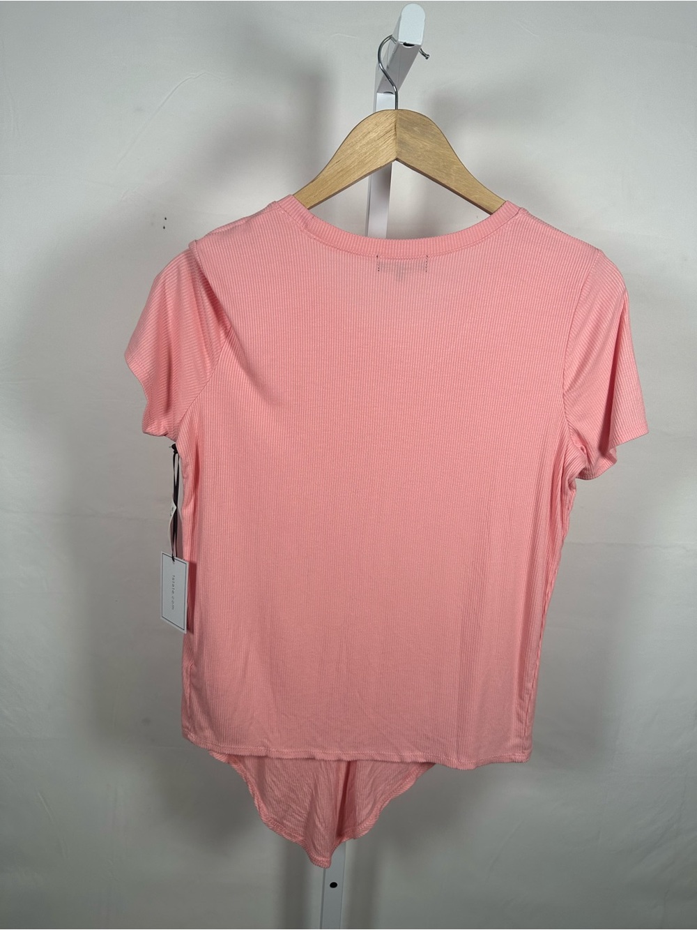 1. State Pink Ribbed Short Sleeve Tee - Picture 3 of 7